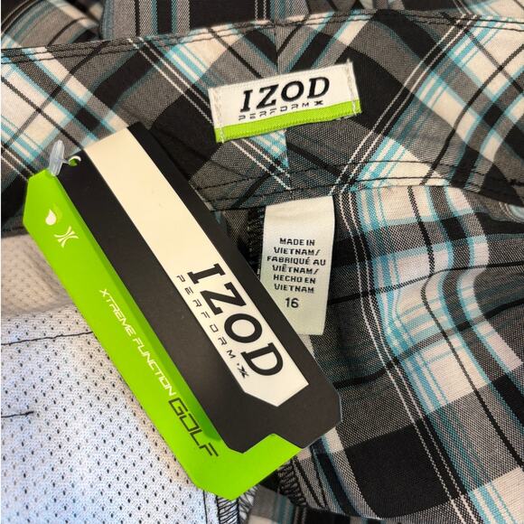 Izod Womens Black White Plaid Cool FX Performance Golf Bermuda Shorts 16 NWT - Picture 3 of 4